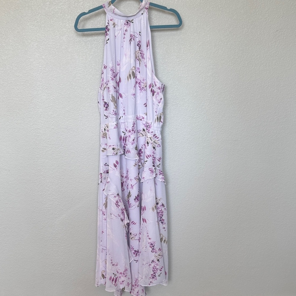 White House Black Market - Floral Halter Dress - Purple and White